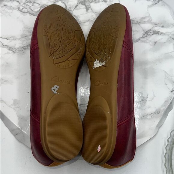 CLARKS Cranberry Red Leather Canebay Loafer-9M - Picture 7 of 7